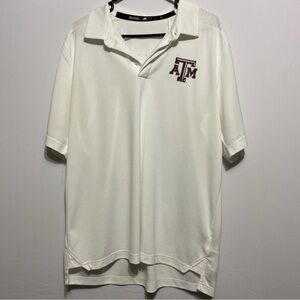 Adidas Texas Aggies White Golf Polo Sz Large
